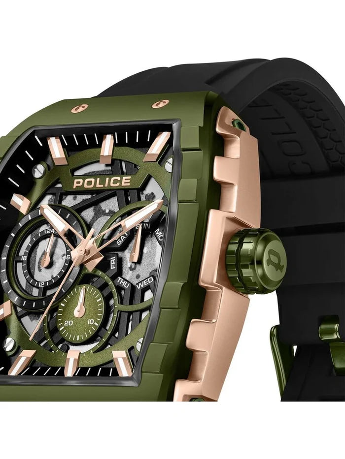 Police Round Black Dial Analog Watch - PLPEWGQ0063003