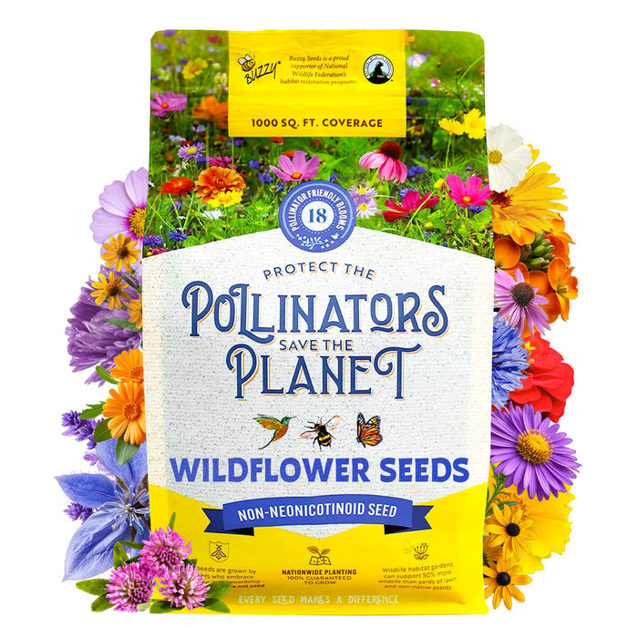Pollinator Wildflower Seed Mix | 18 Varieties (1000 sq ft)