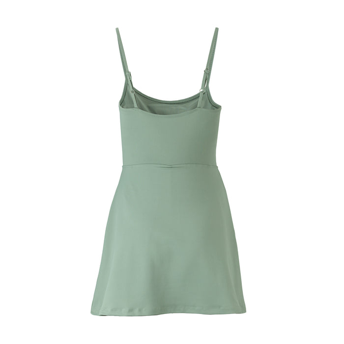 Women's sea spray A-line mini dress with spaghetti straps and flared skirt