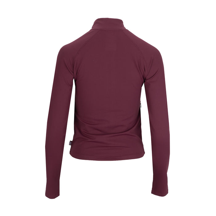 Women’s full-zip long-sleeve jacket in Windsor Wine, stand collar, long sleeves