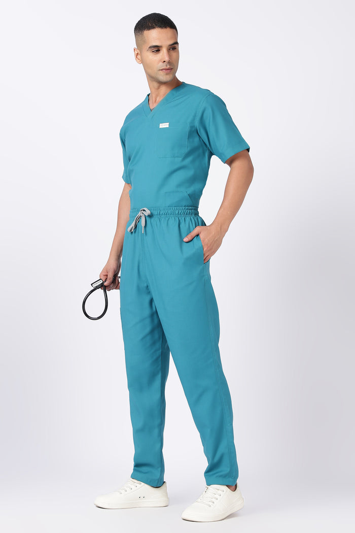 Prime – Men's V-Neck Scrub - 7 Pocket - Aqua
