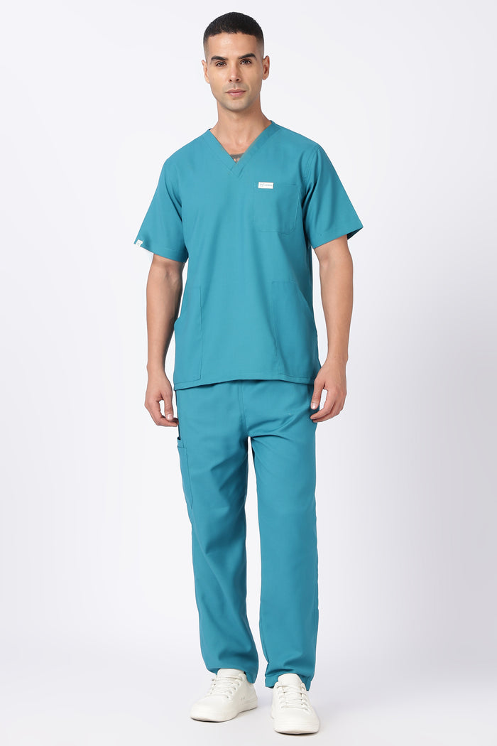Prime – Men's V-Neck Scrub - 7 Pocket - Aqua