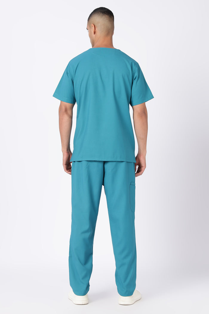 Prime – Men's V-Neck Scrub - 7 Pocket - Aqua
