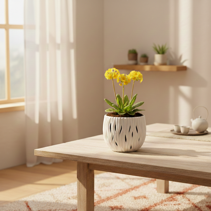 Primrose Flower Grow Kit | Decorative Wavy Pot