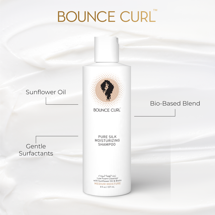 Bounce Curl Pure Silk Moisturizing Shampoo ingredients, formulated for specific curly hair needs.