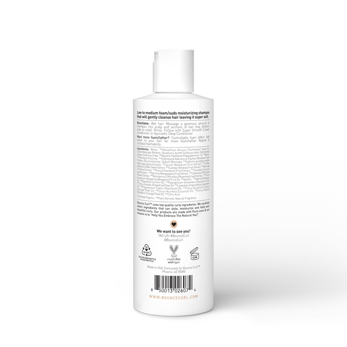 Back of the Bounce Curl Pure Silk Moisturizing Shampoo bottle