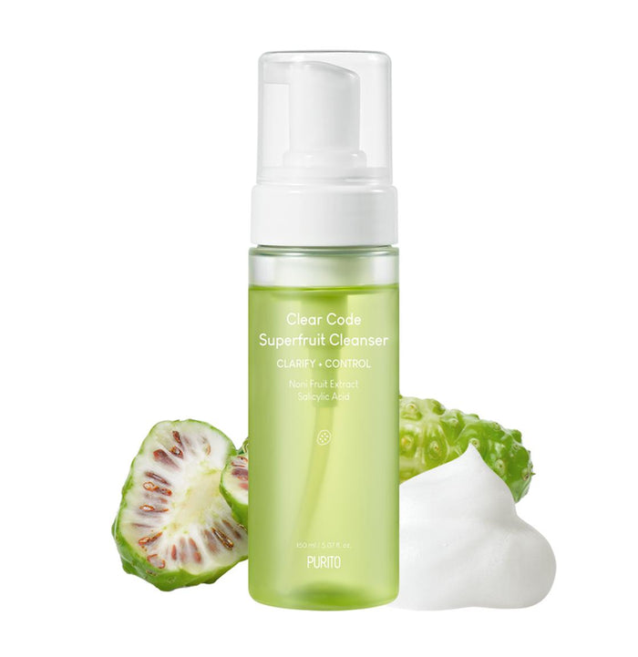 PURITO Clear Code Superfruit Cleanser CLARIFY + CONTROL Noni Fruit Extract Salicylic Acid غسول البشرة بالساليسيلك اسد من بيوريتو