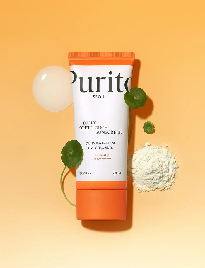 PURITO Daily Soft Touch Sunscreen Outdoor Defense Five Ceramides Suncare Spf50+ PA+++ واقي الشمس من بوريتو