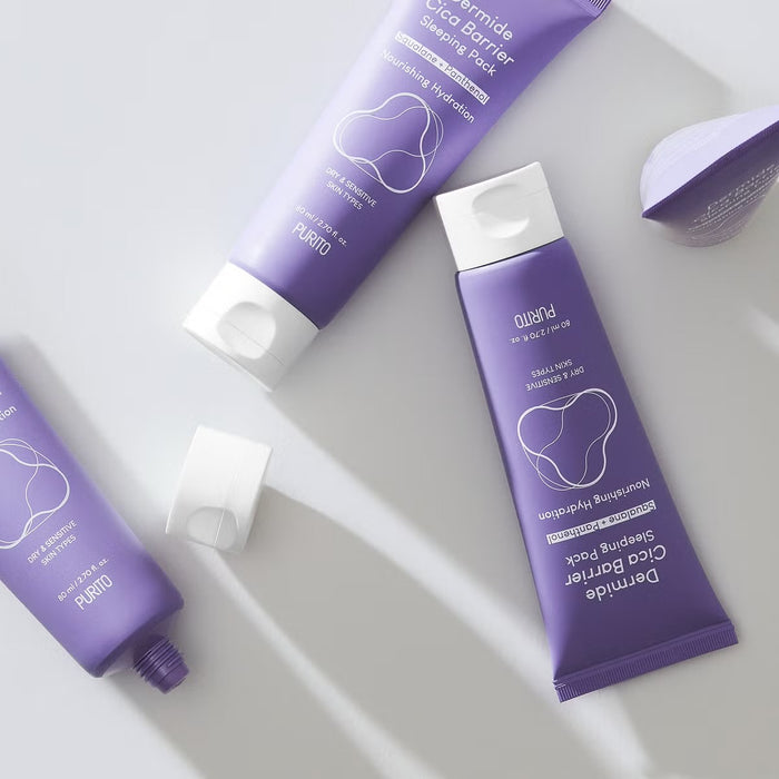 PURITO Dermide Cica Barrier Sleeping Pack Squalene + Panthenol Nourishing & Hydration كريم النوم بالسيكا للبشرة من بيوريتو