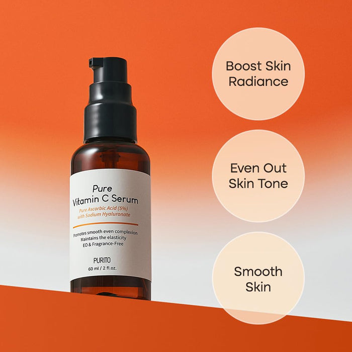 PURITO Pure Vitamin C Serum Pure Ascorbic Acid 5% With Sodium Hyaluronate سيروم الفيتامين سي الاسكوربيك اسد النقي من بيوريتو