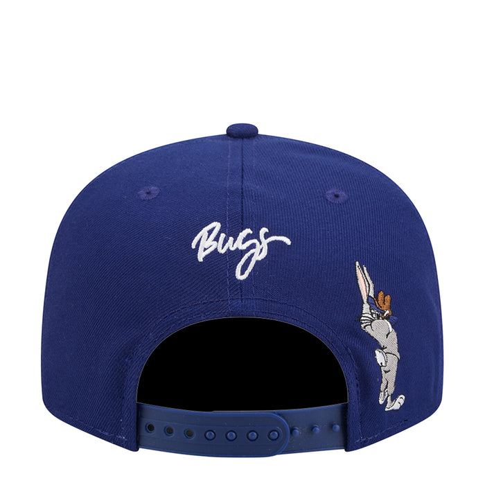 Blue baseball cap with Bugs script and Bugs Bunny standing graphic