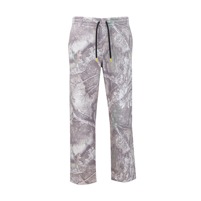 Realtree men's open-hem camo pants, light gray and white with drawstring waist