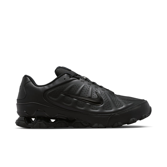 Men's black Nike athletic sneaker with perforated upper and lace-up design