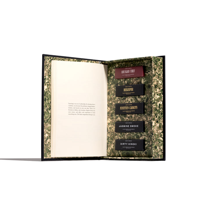 Heretic Parfum-Rhubarb Thief Discovery Set-Fragrance-Rhubarb-Book-open1-The Detox Market |