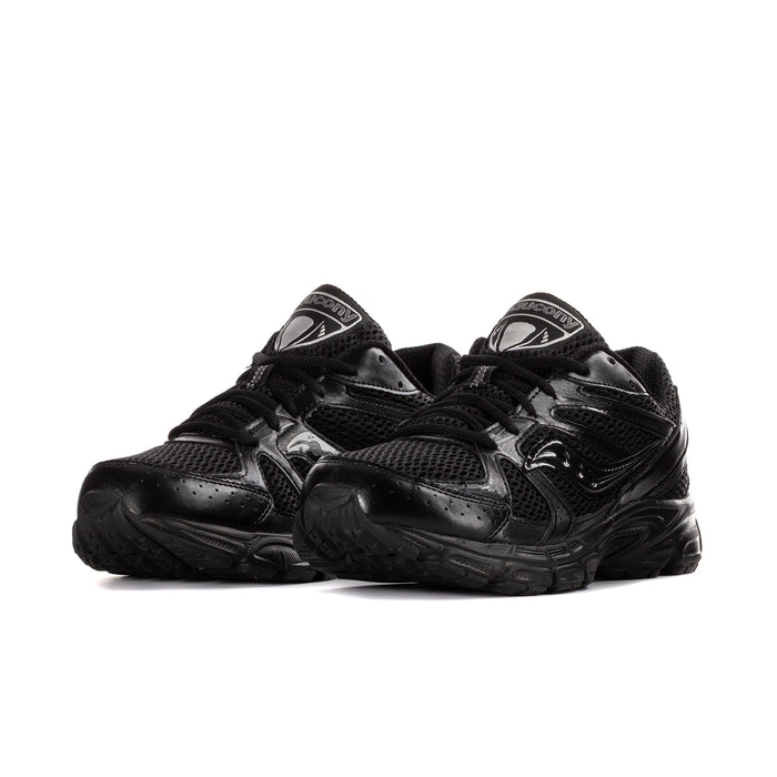 Men's black Saucony running shoes, lace-up with mesh and synthetic panels