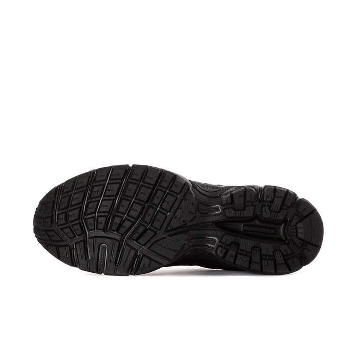 Men's black Saucony running shoe outsole with rubber tread pattern