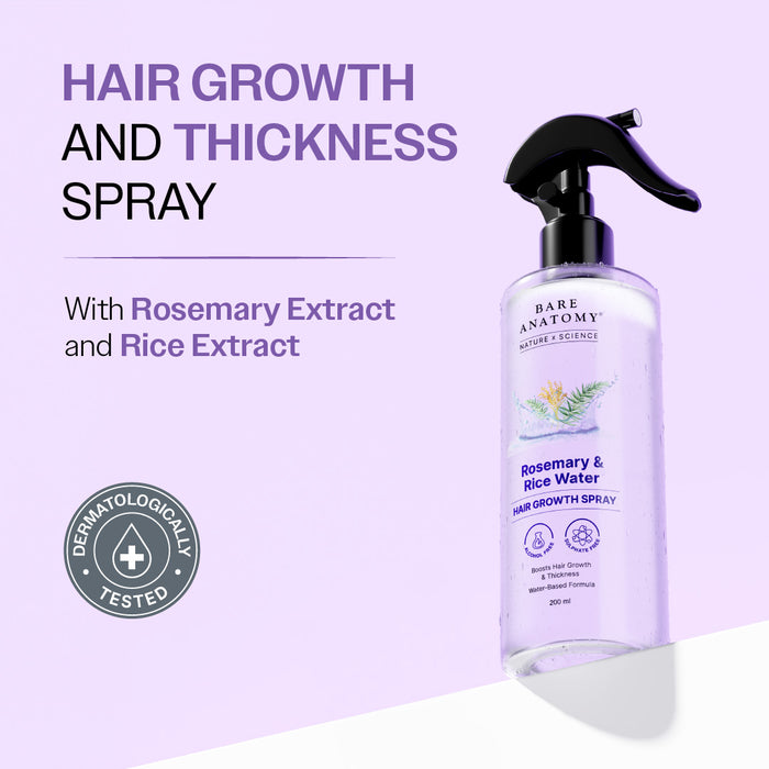 Rosemary & Rice Water Hair Growth Spray For Hair Growth and Thickness - 200 ml