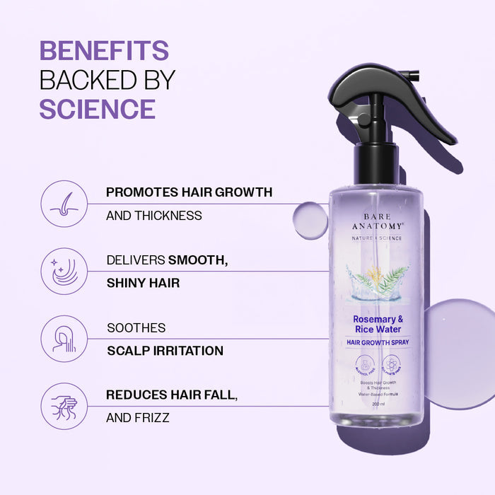 Rosemary & Rice Water Hair Growth Spray For Hair Growth and Thickness - 200 ml