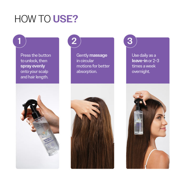 Rosemary & Rice Water Hair Growth Spray For Hair Growth and Thickness - 200 ml
