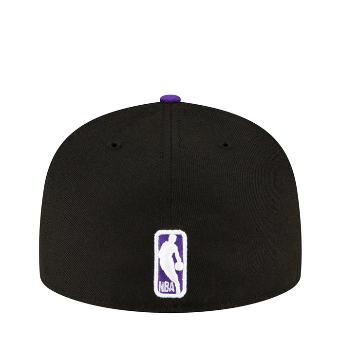 Black baseball cap with purple accent and NBA logo patch on back