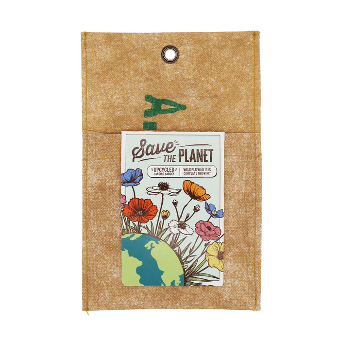 Save the Planet Wildflower Hanging Garden Kit | Recycled Tea Harvest Bag Planter