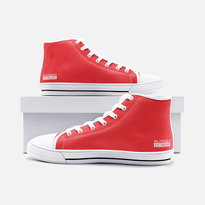 Scarlet Red Unisex High Top Canvas Shoes - Billyforce Shop