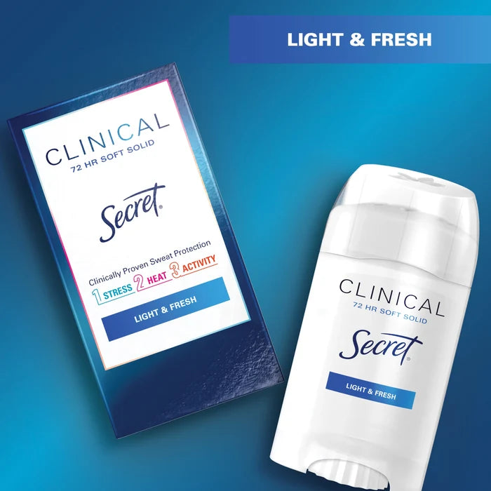 SECRET CLINICALS Pack of 3 Light & Fresh Soft Solid Antiperspirant and Deodorant