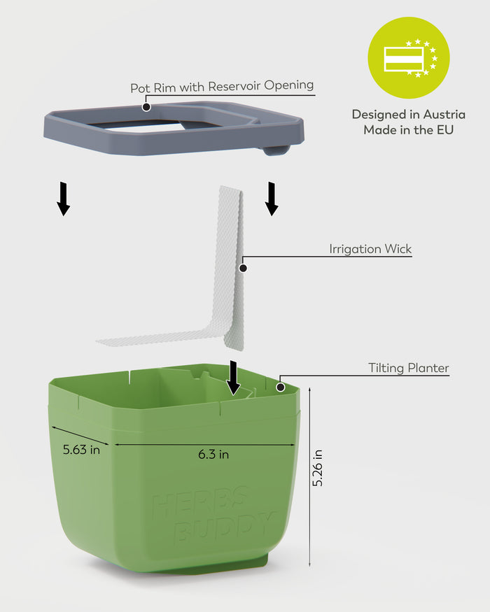 Self-Watering Herb Planters | Indoor Herb Garden (3 Pack)