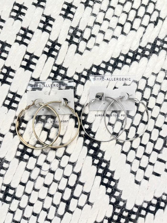Simple Hoop Hypoallergenic Earrings