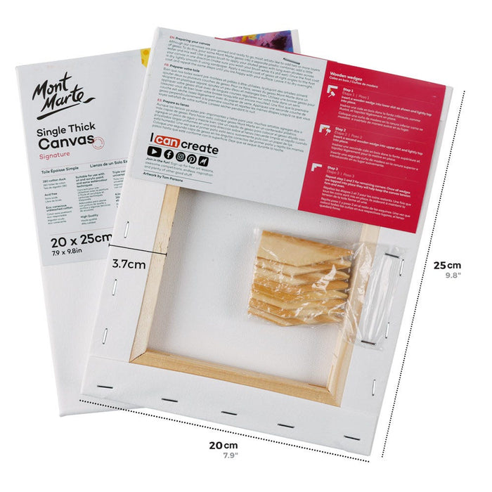 Single Thick Canvas Signature 20 x 25cm (7.9 x 9.8in)
