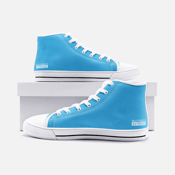 Sky Blue Unisex High Top Canvas Shoes - Billyforce Shop