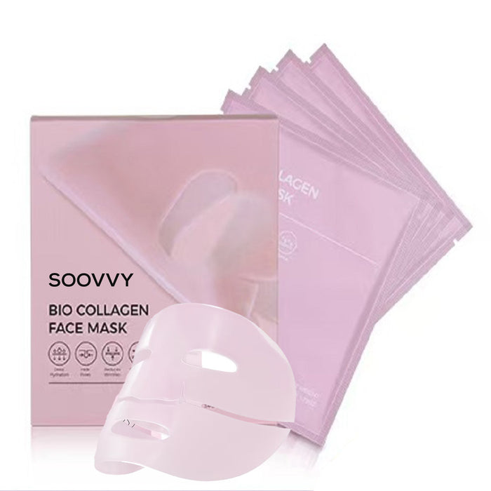 SOOVVY Bio-Collagen Deep Hydrogel Mask — PDRN Overnight Glow Mask, Korean Skincare (4pcs)