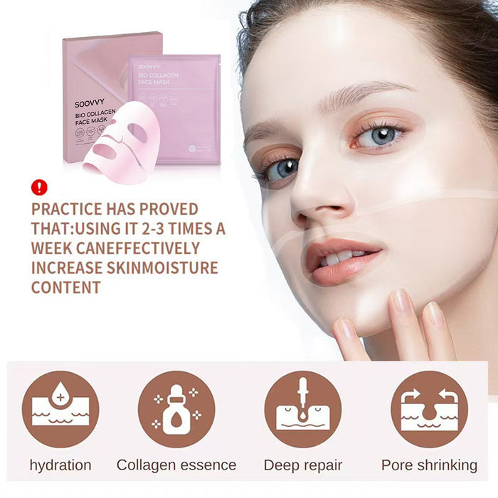 SOOVVY Bio-Collagen Deep Hydrogel Mask — PDRN Overnight Glow Mask, Korean Skincare (4pcs)