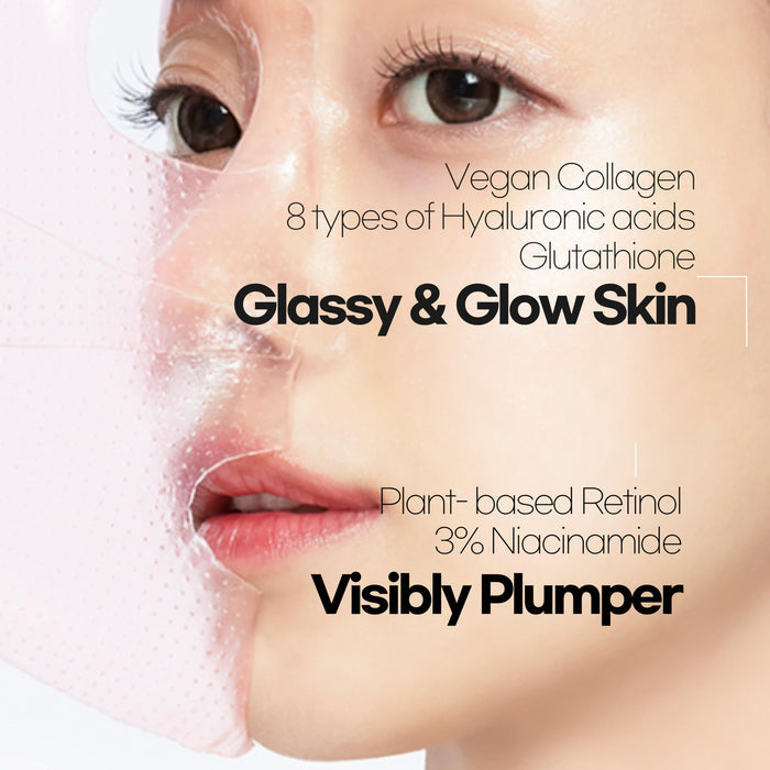 SOOVVY Bio-Collagen Deep Hydrogel Mask — PDRN Overnight Glow Mask, Korean Skincare (4pcs)