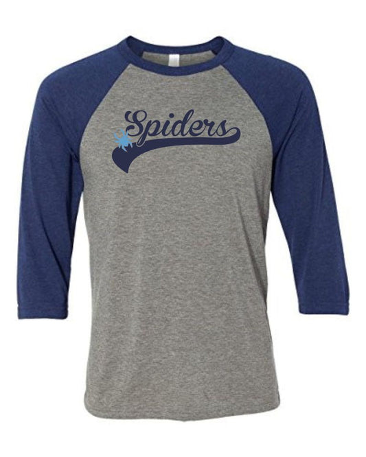 Spiders Unisex Varsity Raglan T-Shirt- Matte and Glitter
