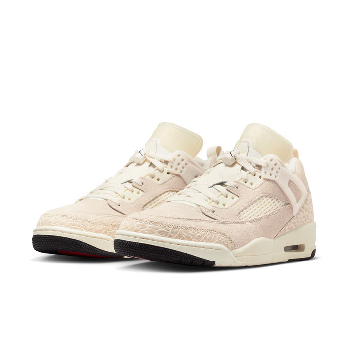 Sail cream low-top sneakers with lace-up front, dark outsole, and red logo accents