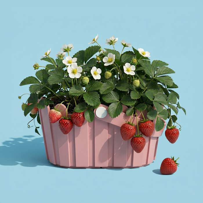 Strawberry Grow Kit | Pink Basket Planter