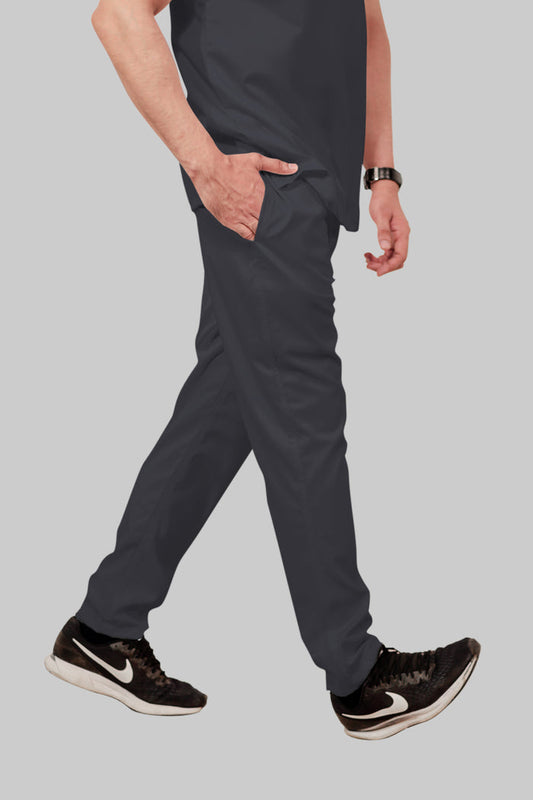 Stretchable (2Way) Men Dark Gray Straight Scrub Pant