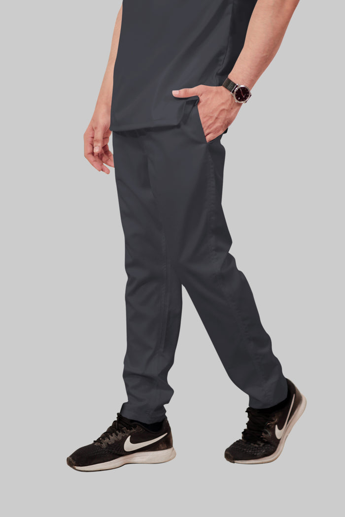 Stretchable (2Way) Men Dark Gray Straight Scrub Pant