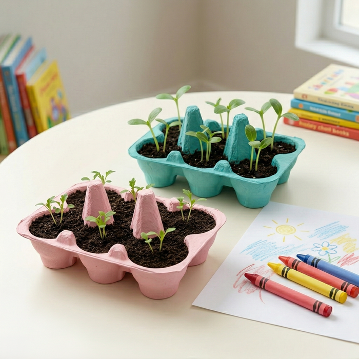 Sunflower Grow Kit | Colorful Egg Carton (2 Pack)