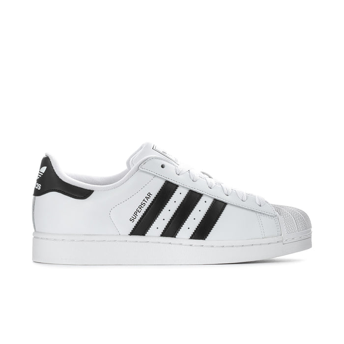 Men's adidas Superstar II low-top sneakers in white with black three-stripe accents