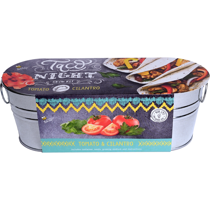 Taco Night Grow Kit | Galvanized Windowsill Planter