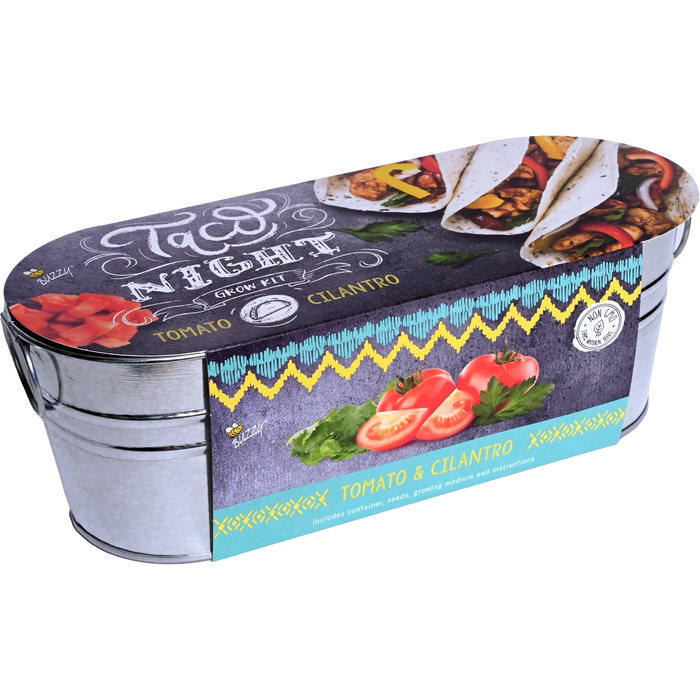 Taco Night Grow Kit | Galvanized Windowsill Planter