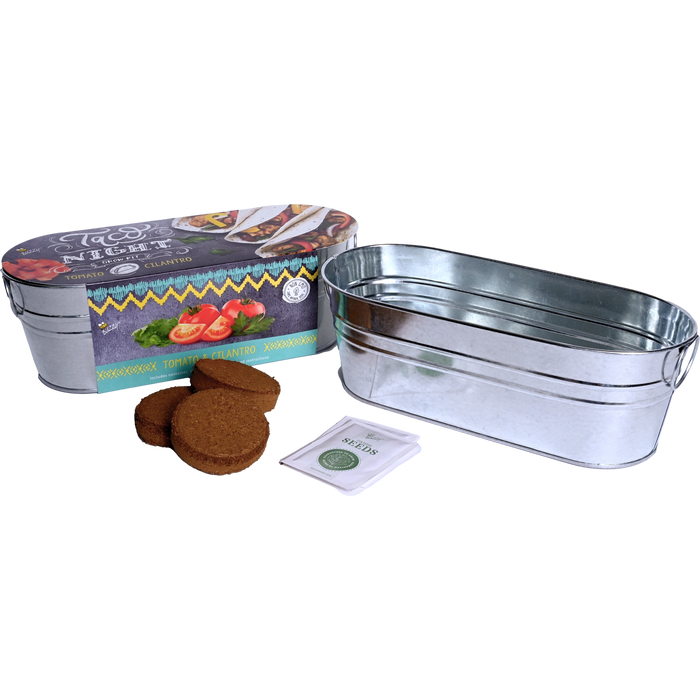 Taco Night Grow Kit | Galvanized Windowsill Planter