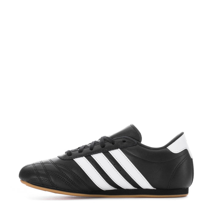 Women's black taekwondo sneakers, white stripes panel, lace-up adidas