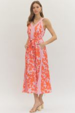 Entro Tangerine Dreams Dress with vibrant orange color and flowing fabric, stylish for casual or semi-formal occasions.