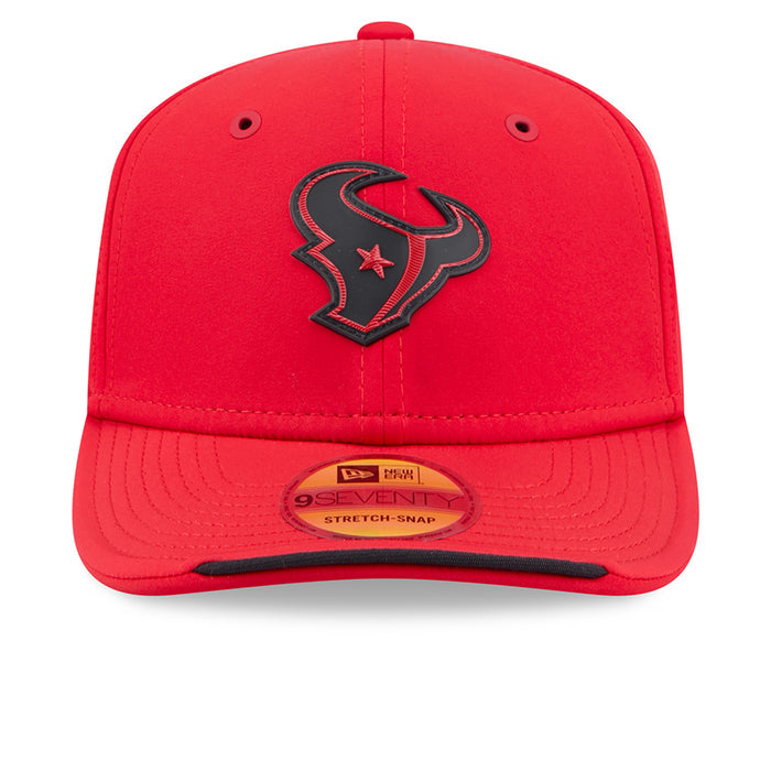 Red Houston Texans NFL sideline cap with embroidered logo and 9SEVENTY badge
