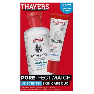 THAYERS PORE-FECT MATCH Unscented Skin Care Duo بكج العناية بالبشرة من ثايرس