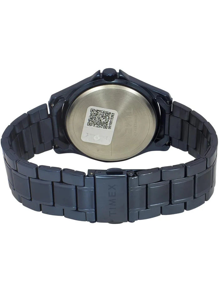 Timex Round Blue Dial Analog Watch With Blue Strap  - TW000X137