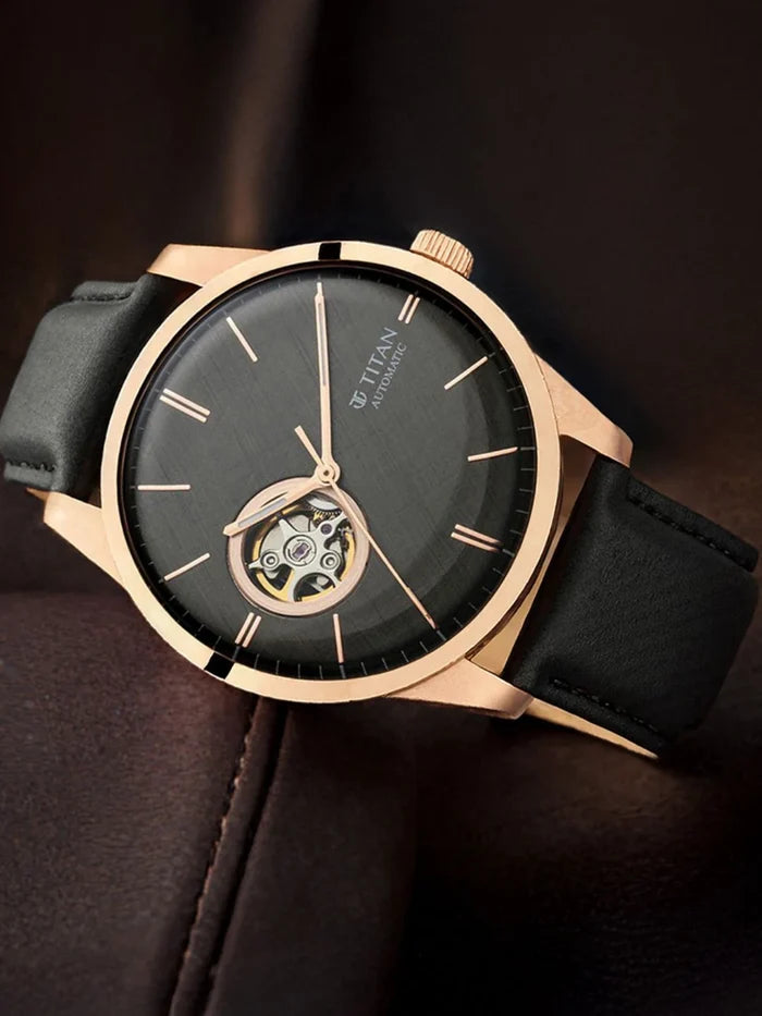 Titan Automatic With Grey Dial Watch - NT90126WL03